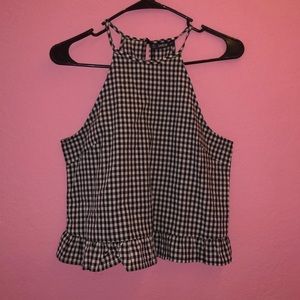 Black and white neck tank top